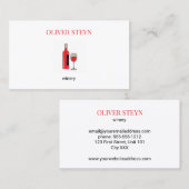 ワインのボトルと白ガラス 名刺 (正面/裏面)