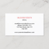 ワインのボトルと白ガラス 名刺 (裏面)