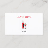 ワインのボトルと白ガラス 名刺 (正面)