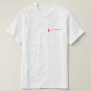 ワインのボトルと白ガラス Tシャツ