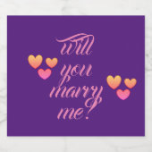 ワインのボトルのラベルきらめくを私と結婚する スパークリングワインラベル (シングルラベル)