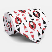 ワインのボトルは赤と黒のパターン ネクタイ (ロール)