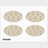 ワインのボトルパターン 楕円形シール (シート)