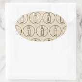 ワインのボトルパターン 楕円形シール (バッグ)