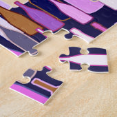 ワインのボトル数々の、カラー、濃い青の背景 ジグソーパズル (側面)