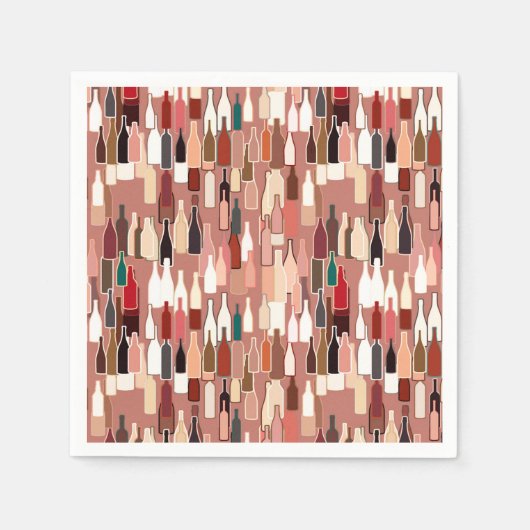 ワインのボトル、地球の色、テラコッタの背景 スタンダードカクテルナプキン (正面)