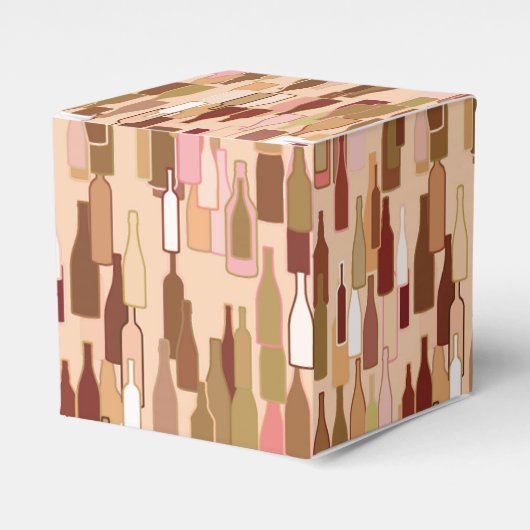 ワインのボトル、地球の色、明るいサンゴの背景 フェイバーボックス (正面サイド)