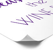 ワインのボトル | 紫のスクリプトポスター ポスター (角)