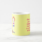 ワインのマグを持つCrabby、不機嫌な赤毛の女の子! コーヒーマグカップ (中央)