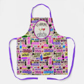 ワインのユーモアがワインのオールオーバープリントエプロンを押収 エプロン (正面)