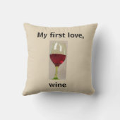 ワインのユーモアの装飾用クッション クッション (裏面)