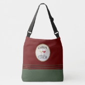 ワインのユーモアは、ワインのオールオーバープリントエプロンを押収 クロスボディバッグ (正面)