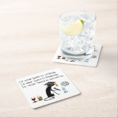 ワインの中に知恵のワインおもしろいことわざ スクエアペーパーコースター (インサイチュ)