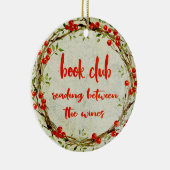 ワインの休日間のブッククラブのおもしろいな読書 セラミックオーナメント (右)