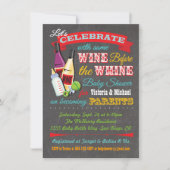 ワインの前に白い赤ちゃんシャワー招待状 招待状 (正面)