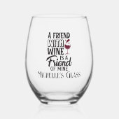 ワインの友パーソナライズされた人 ステムなしワイングラス (正面)