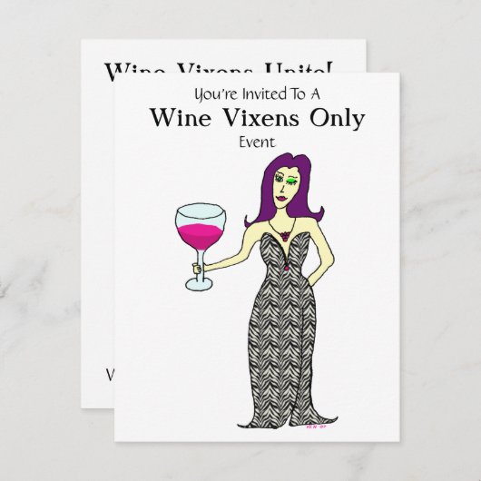 ワインの口やかましい女のイベント 招待状 (正面/裏面)