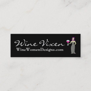 ワインの口やかましい女、WineWomenDesigns.comのプロフィールカード スキニー名刺