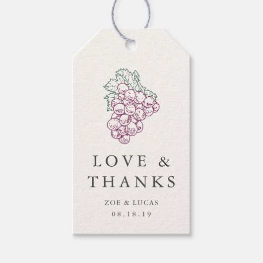 ワインの国の結婚式ありがとう ギフトタグ (正面)