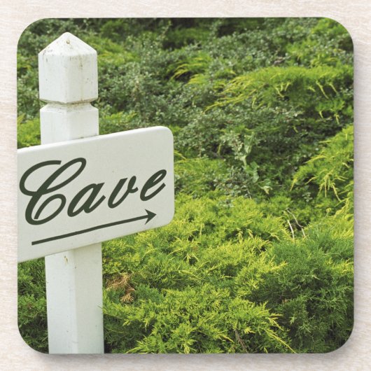 ワインの地下室(洞窟)を指す標識 コースター (正面)