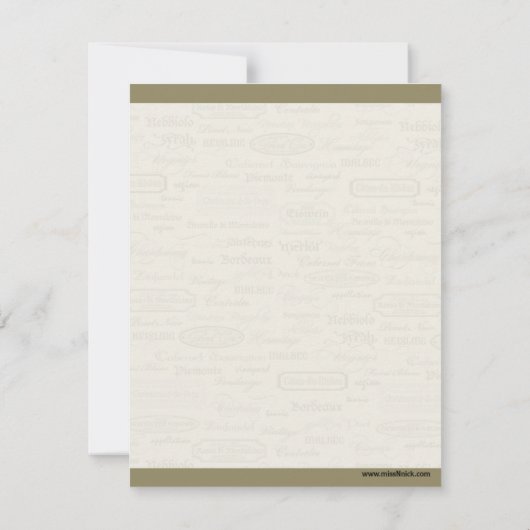 ワインの変種およびお洒落なボトルのメッセージカード ノートカード (裏面)