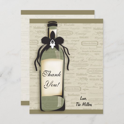 ワインの変種およびお洒落なボトルのメッセージカード ノートカード (正面/裏面)