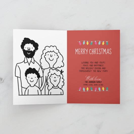 ワインの夢を見るクリスマスホリデークリスマスカード カード (内部)