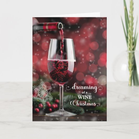 ワインの夢を見るクリスマス シーズンカード (正面)