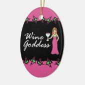ワインの女神の神のデマw/Customメッセージ セラミックオーナメント (左)