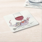 ワインの妖精 スクエアペーパーコースター (アングル)