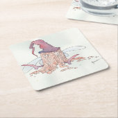 ワインの妖精 スクエアペーパーコースター (アングル)