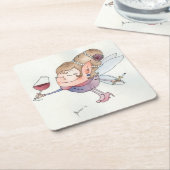 ワインの妖精 スクエアペーパーコースター (アングル)