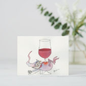 ワインの妖精 – 茎の水平文字 ポストカード (スタンド正面)