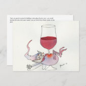 ワインの妖精 – 茎の水平文字 ポストカード (正面/裏面)