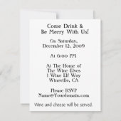 ワインの小妖精や小人"飲み物及びですメリー"は 招待状 (裏面)