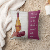 ワインの引用文のワイン・ボトルそしてブドウ クッション (ブランケット)