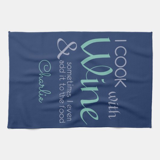 ワインの引用文の名前をカスタムするの台所タオル キッチンタオル (横)