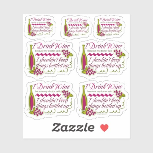 ワインの引用文セットおもしろいコンターカットを飲む シール (シート)