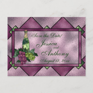 ワインの愛の日付を保存 案内ポストカード