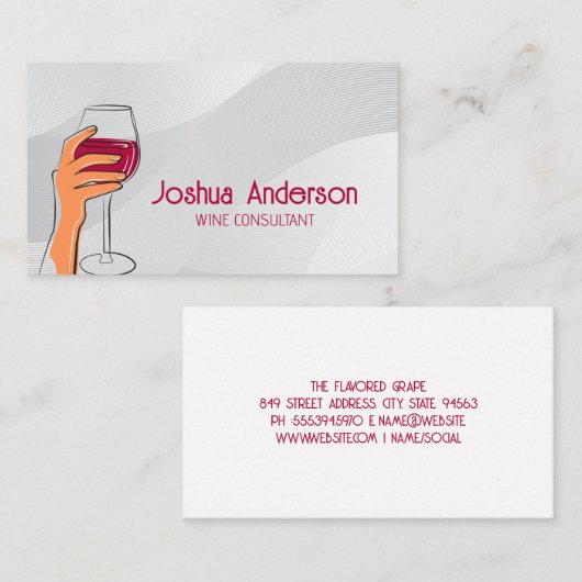 ワインの手持ちグラス 名刺 (正面/裏面)