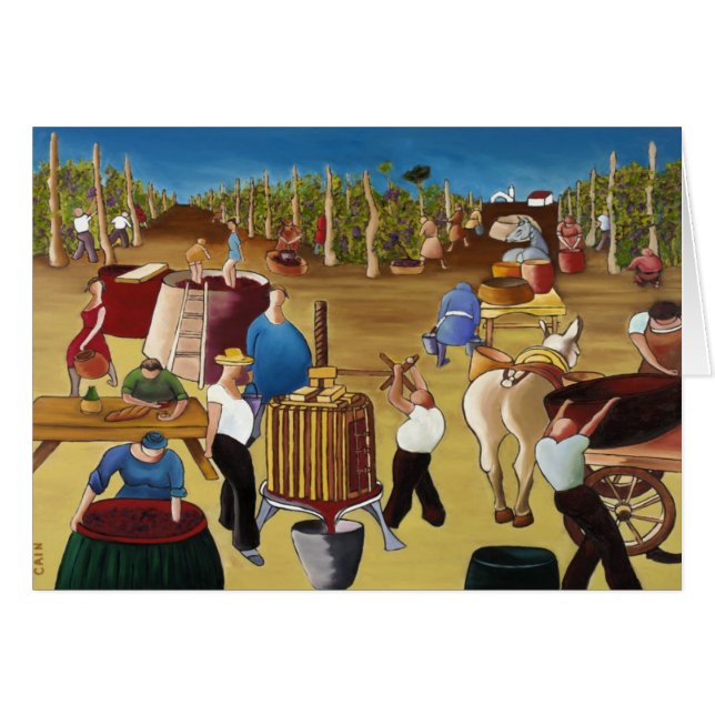 ワインの押すこと (正面横)