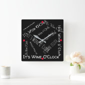 ワインの時だ –  スクエア壁時計 (ホーム)