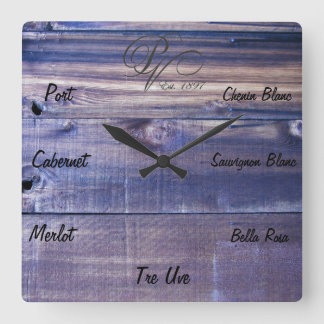ワインの時計 スクエア壁時計