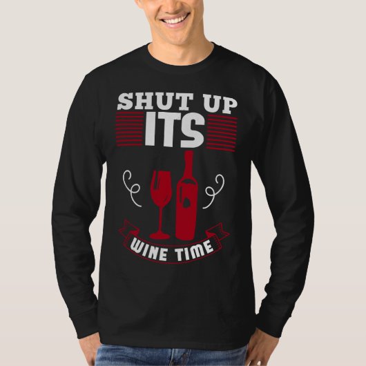 ワインの時間ラブワインを閉じる Tシャツ (正面)