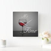 ワインの時間 スクエア壁時計 (ホーム)