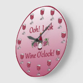 ワインの時! それはワインの時間常にです! ラージ壁時計 (傾斜)
