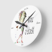 ワインの時! ギフトを言うユーモアのあるなワイン ラウンド壁時計 (傾斜)