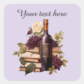 ワインの本の追加文字 スクエアシール (正面)