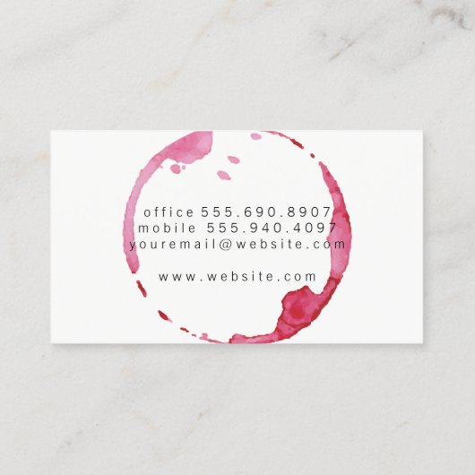 ワインの染みを注ぐ 名刺 (裏面)