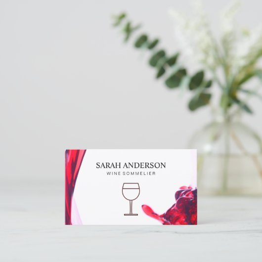 ワインの染みを注ぐ 名刺 (スタンド正面)